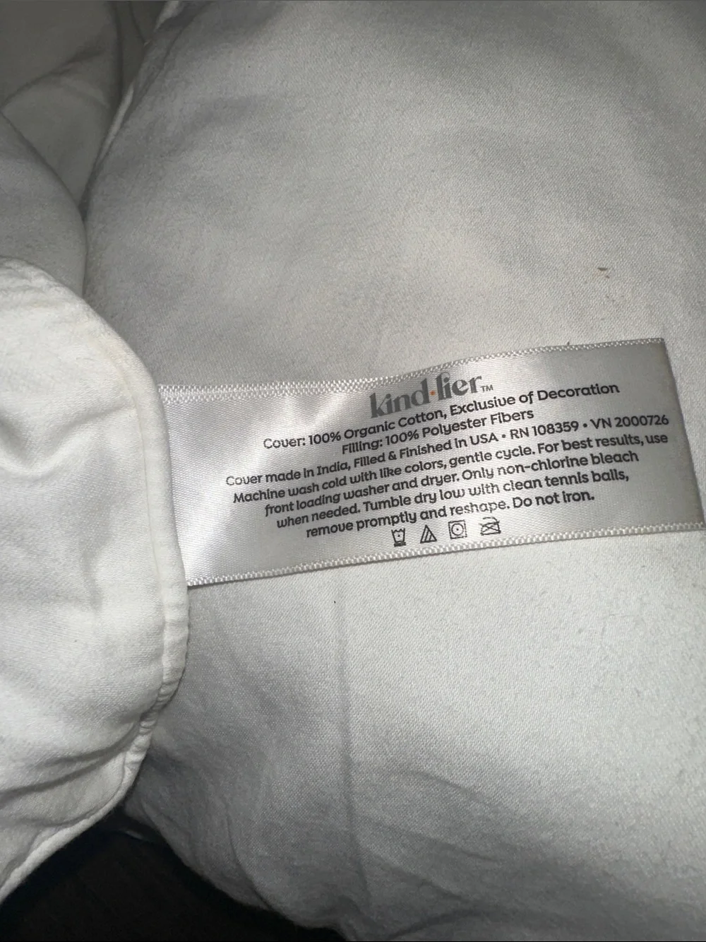 Kind-lier set of 4 organic bed pillows
